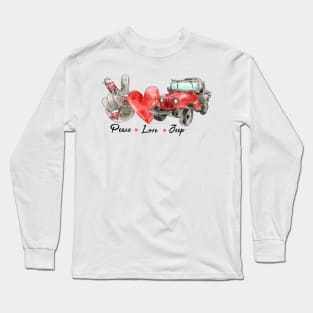 Peace love jeep Long Sleeve T-Shirt